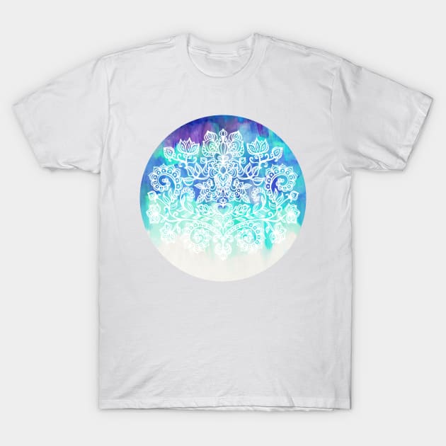 Indigo & Aqua Abstract T-Shirt by micklyn